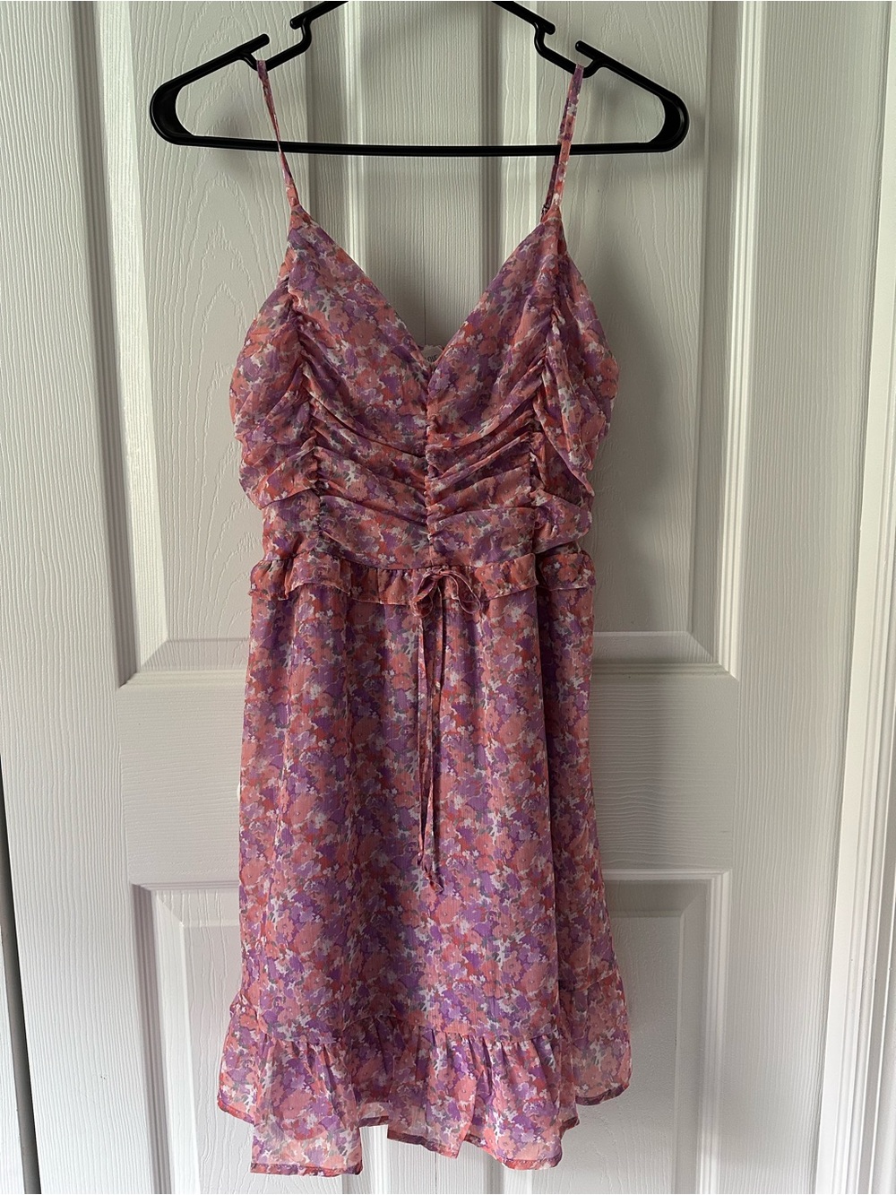 Peach Love California Lavender and Peach Floral Smocked Dress